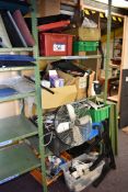 Miscellaneous Contents to Steel Rack including Ele