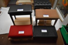 5 Various Piano Stools, as lotted