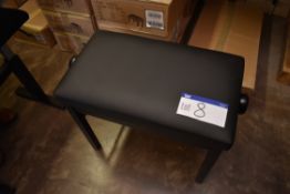 Black Vinyl Upholstered Metal Framed Piano Stool