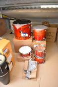 Premier XPK Modern Rock 22 Red Fade-L Drum Kit com