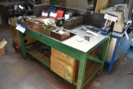 Metal Framed Workbench with Records No. 22 Enginee