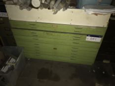 Wooden Drawings Cupboard (Please Note: Contents no