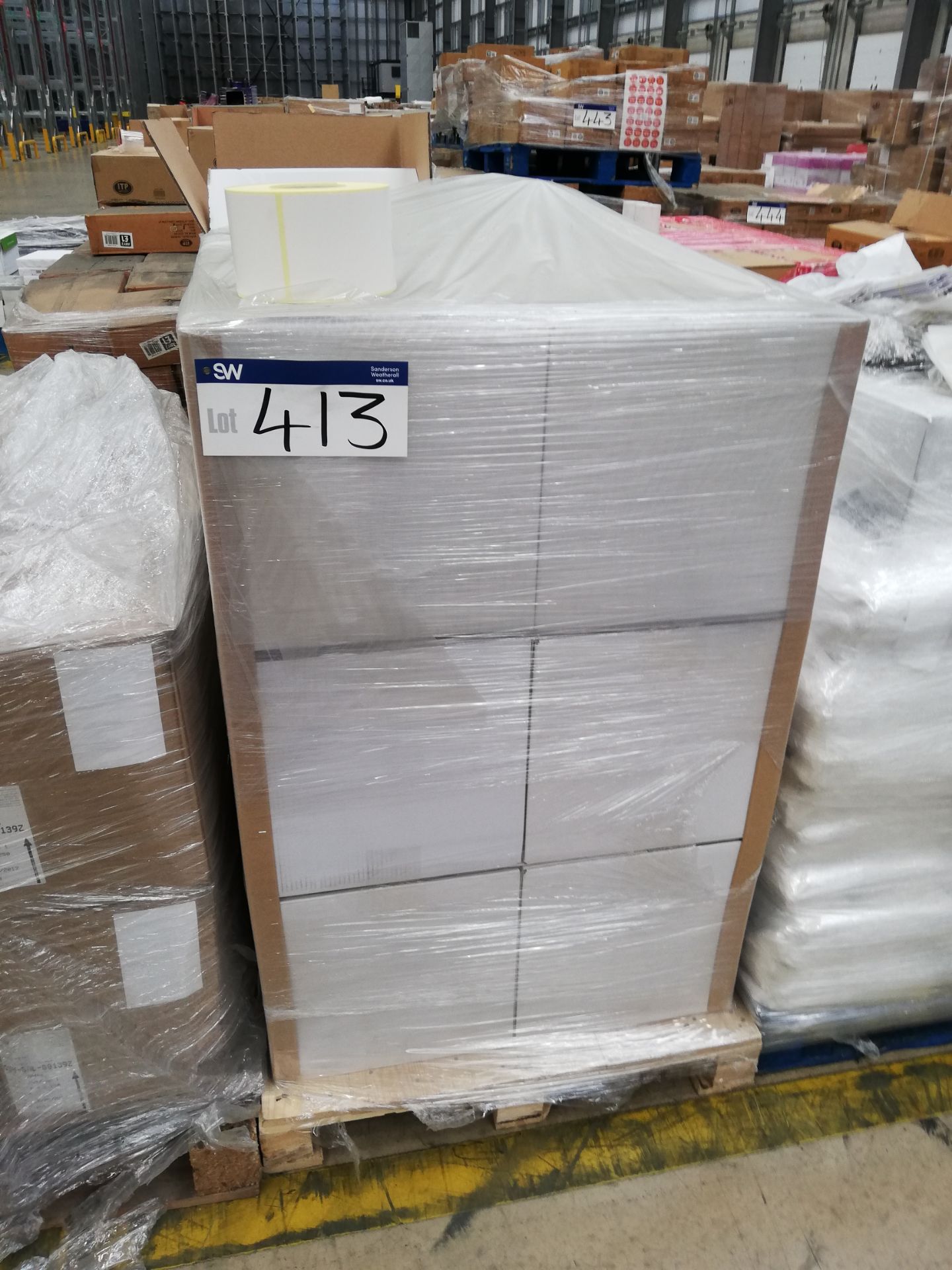 18 x Boxes of Plain White Labels, 144 rolls x 1,20