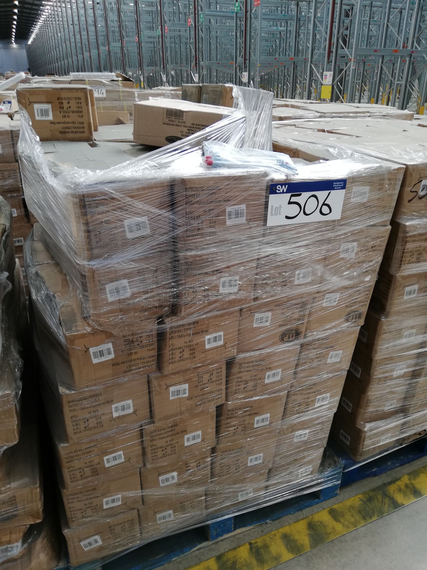 280 x Boxes of 18cm Wall Pin Arms on 2 pallets