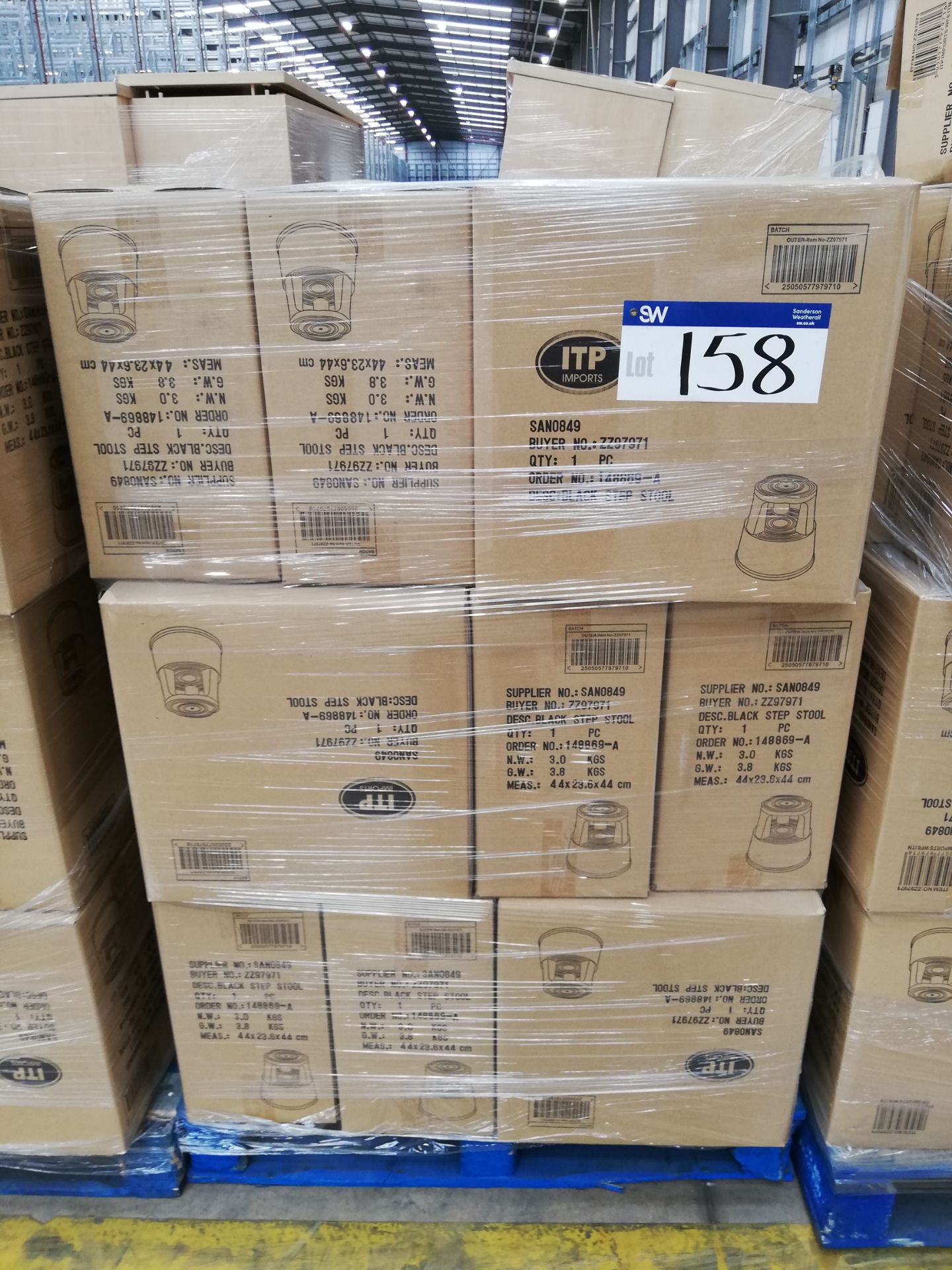 30 x ITP Black Step Stools (Boxed)