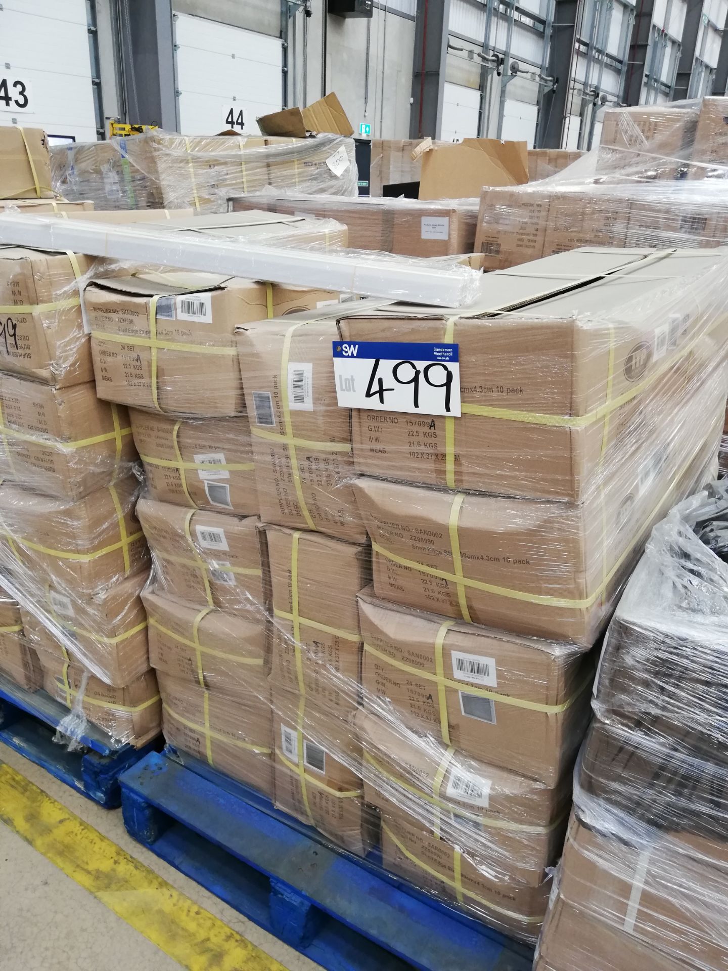 62 x Boxes of 10 Pack Wire Basket Edge Strip, 43.5