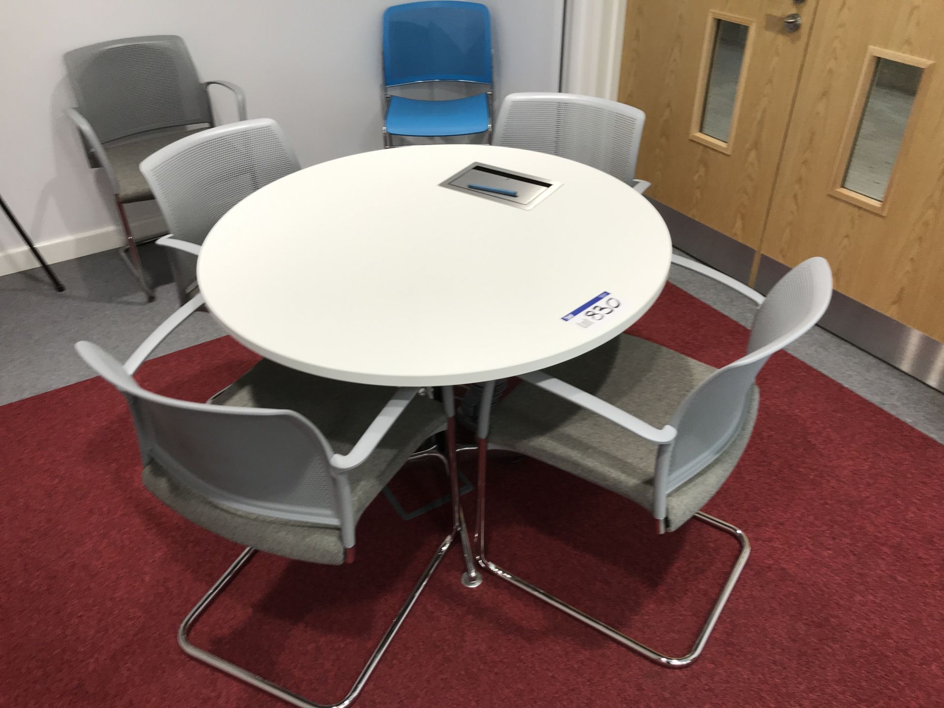 Circular Meeting Table, 6 x Armchairs, 1 x Chair a
