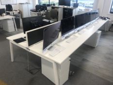 Six Section Desk Workstation with 3 x Black Partit