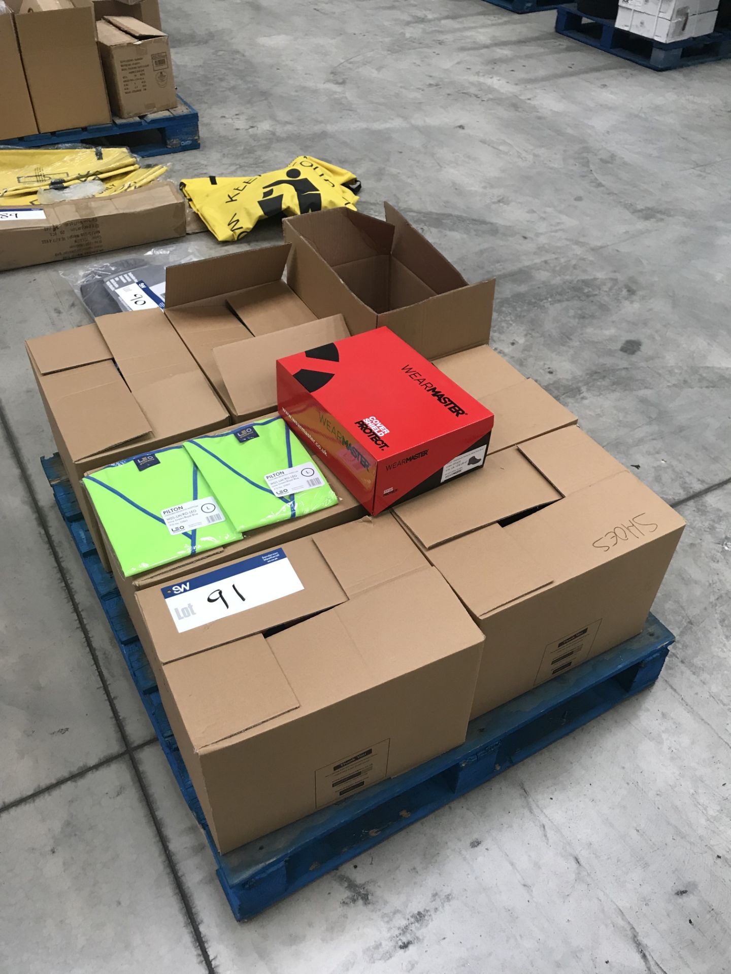 2 Pallets of PPE on pallet including Hi Vis, Waste