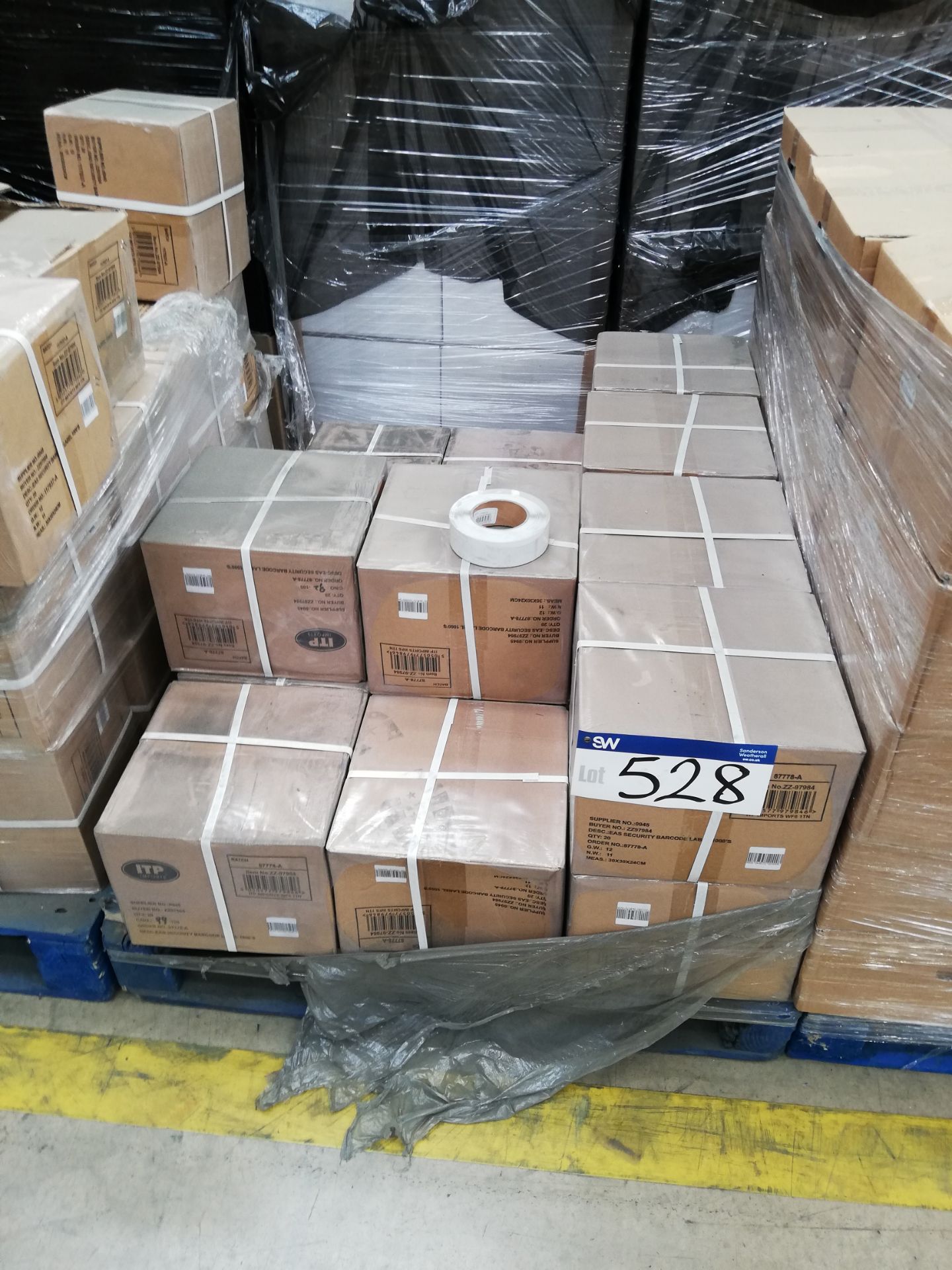 55 x Boxes of Security Barcode Label Rolls