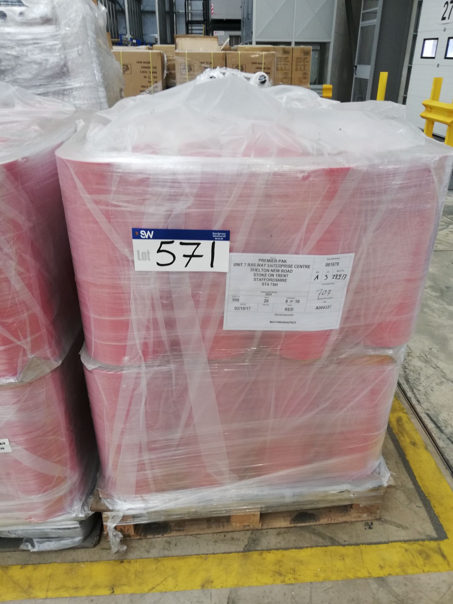 40 x Rolls of 500mm Premier Pack Red Shrink Wrap