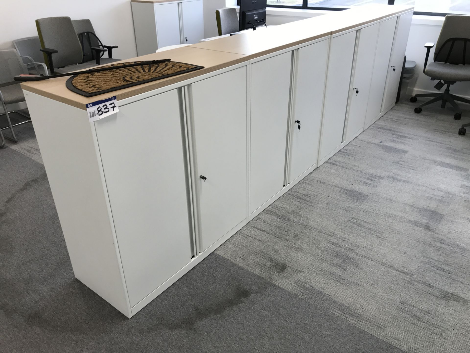 4 x Steel Double Door Filing Cabinets