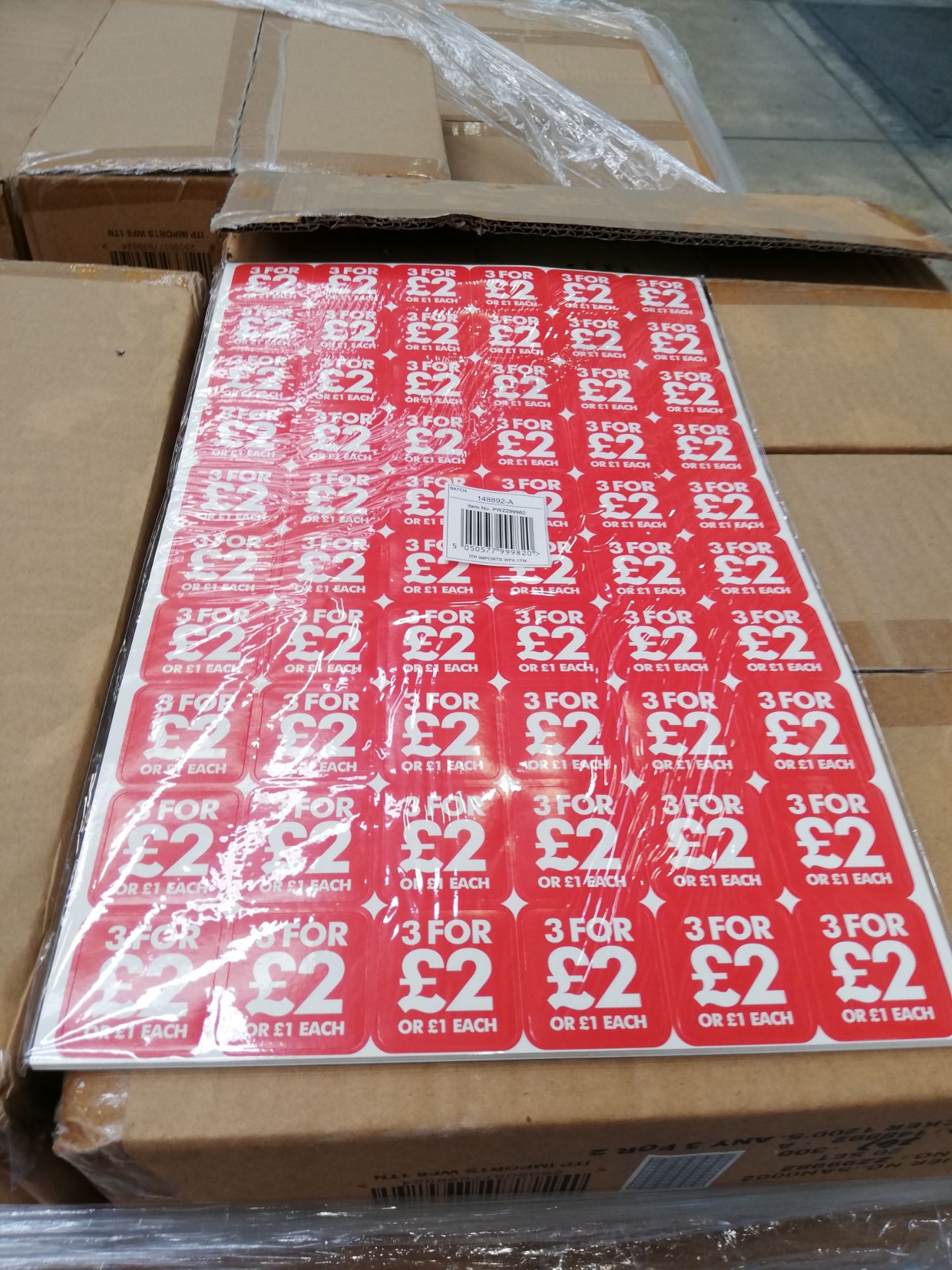 3,000 x Generic Sale Stickers ‘Any 3 for £2’ (Boxe