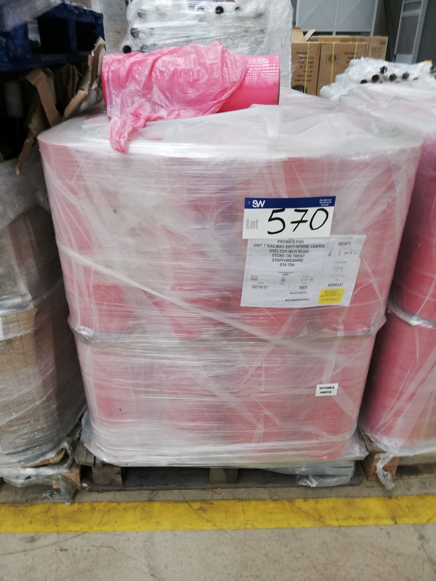 40 x Rolls of 500mm Premier Pack Red Shrink Wrap