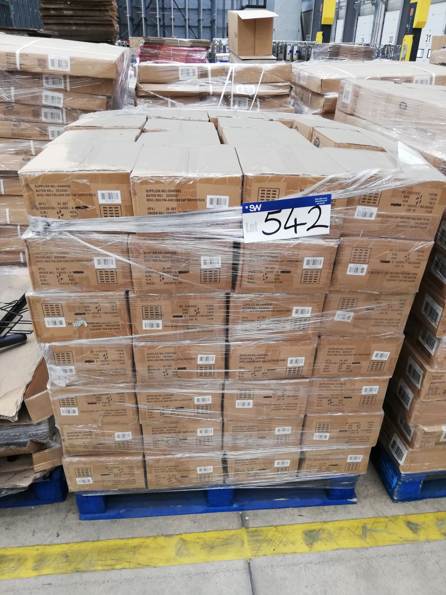 112 x Boxes of 24 x 500 Red Pin End Arm Caps