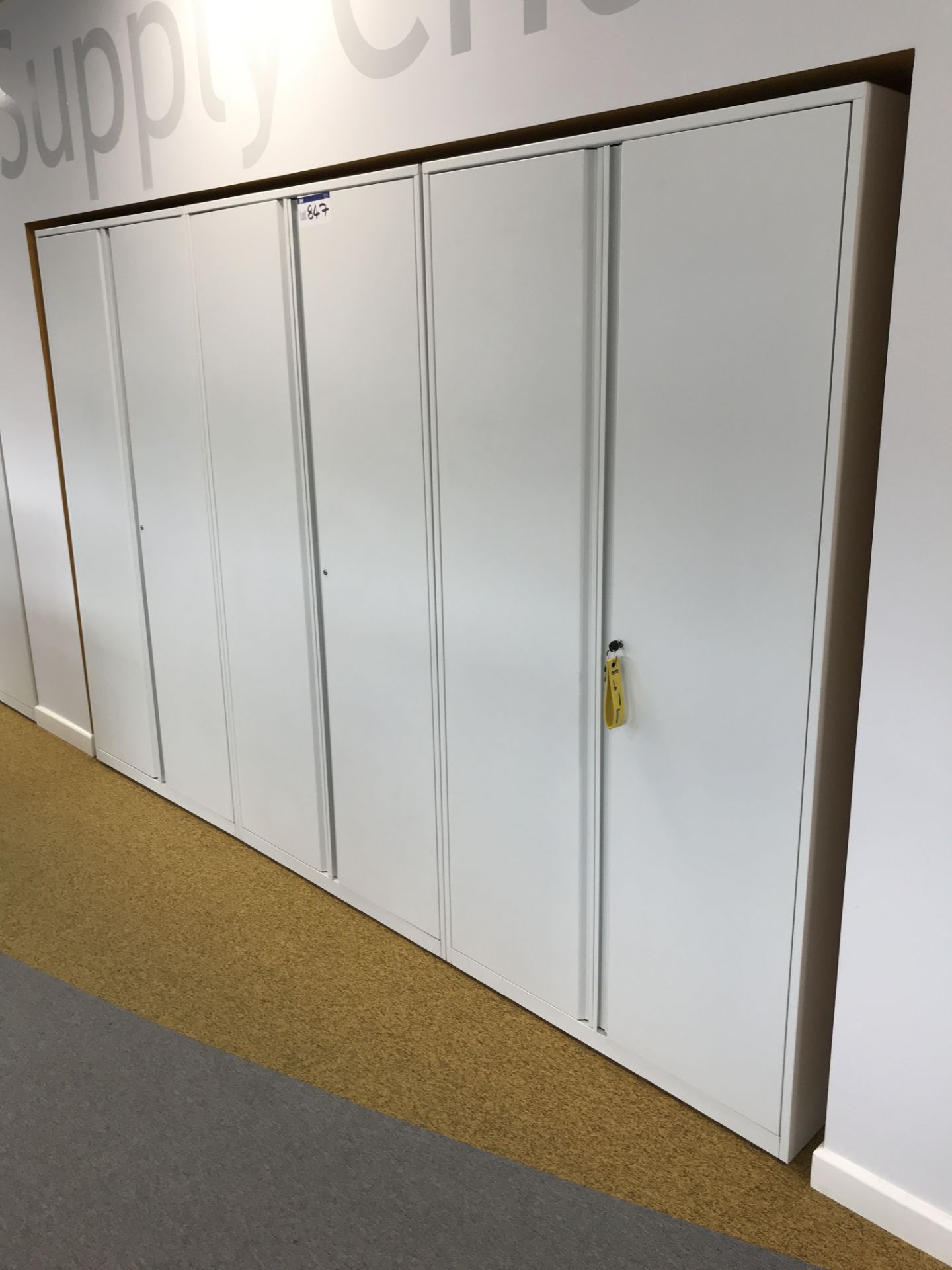 3 x Steel Double Door Filing Cabinet (No contents)