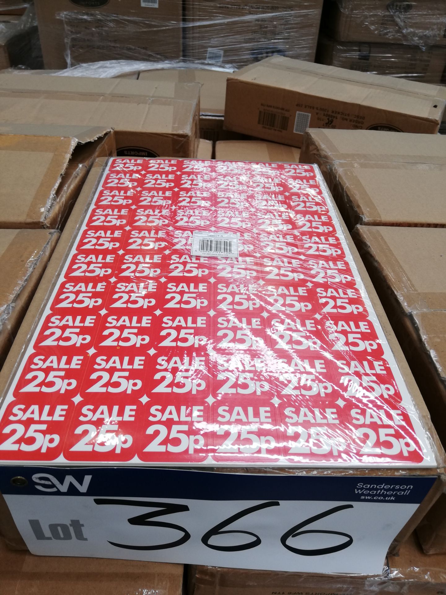 3,000 x Generic Sale Stickers ‘Sale 25p’ (Boxed)