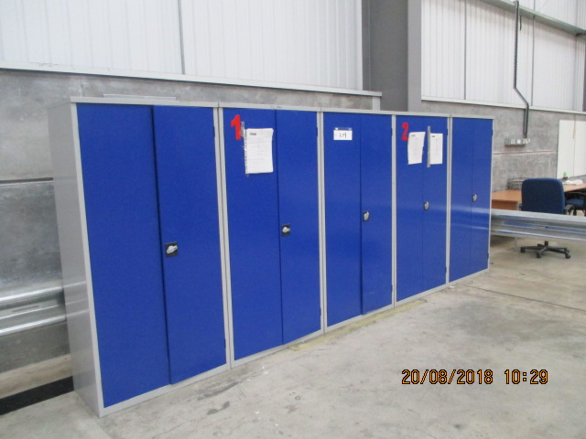 5 x Metal Double Door Cupboards