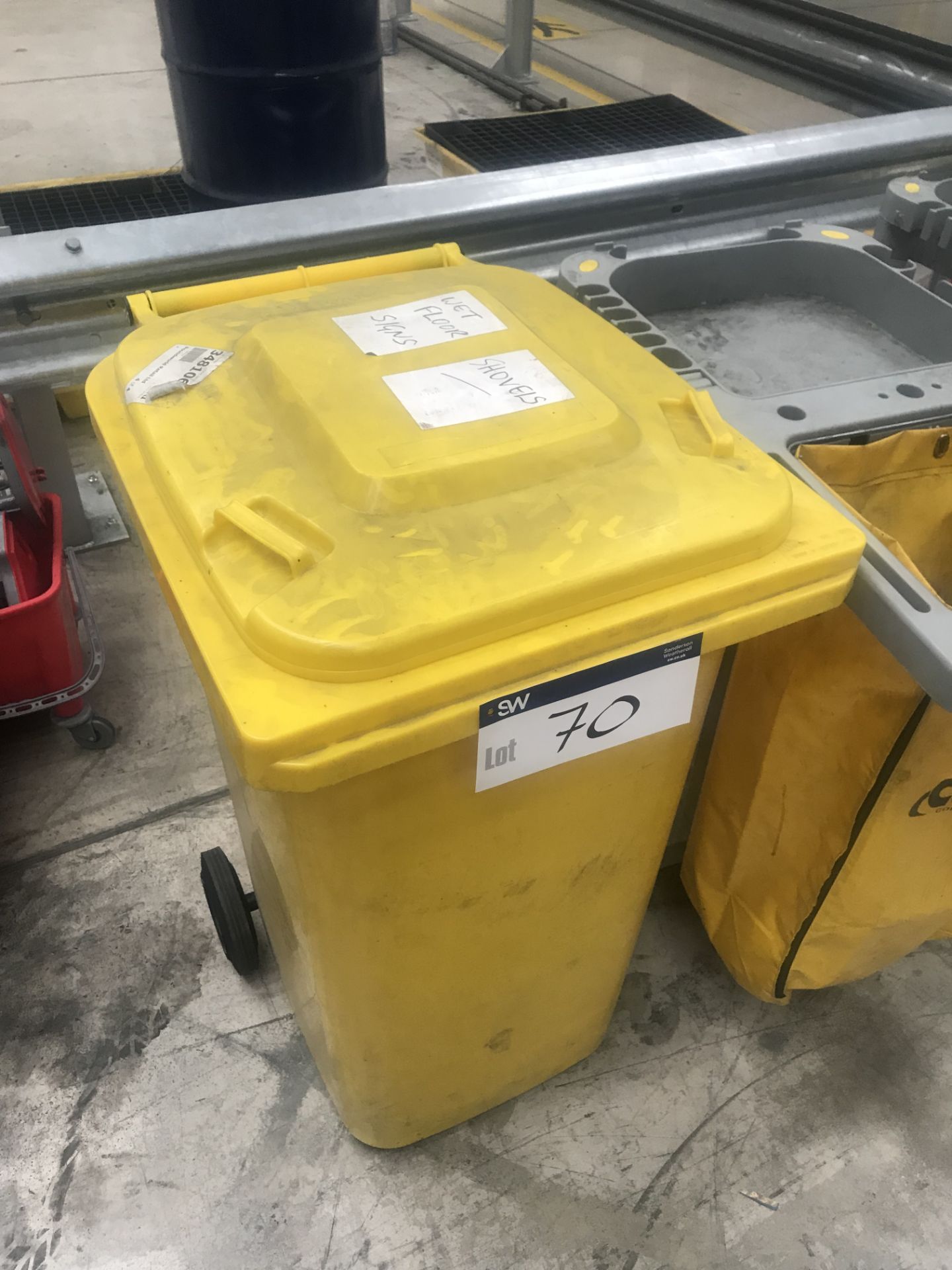 240lt Yellow Plastic Wheelie Bin