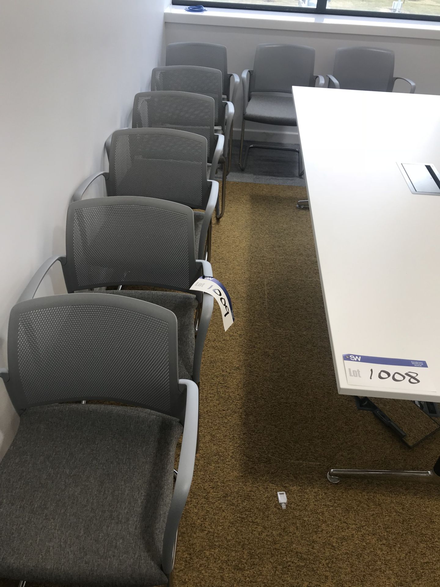 8 x Metal Framed Grey Meetings Chairs