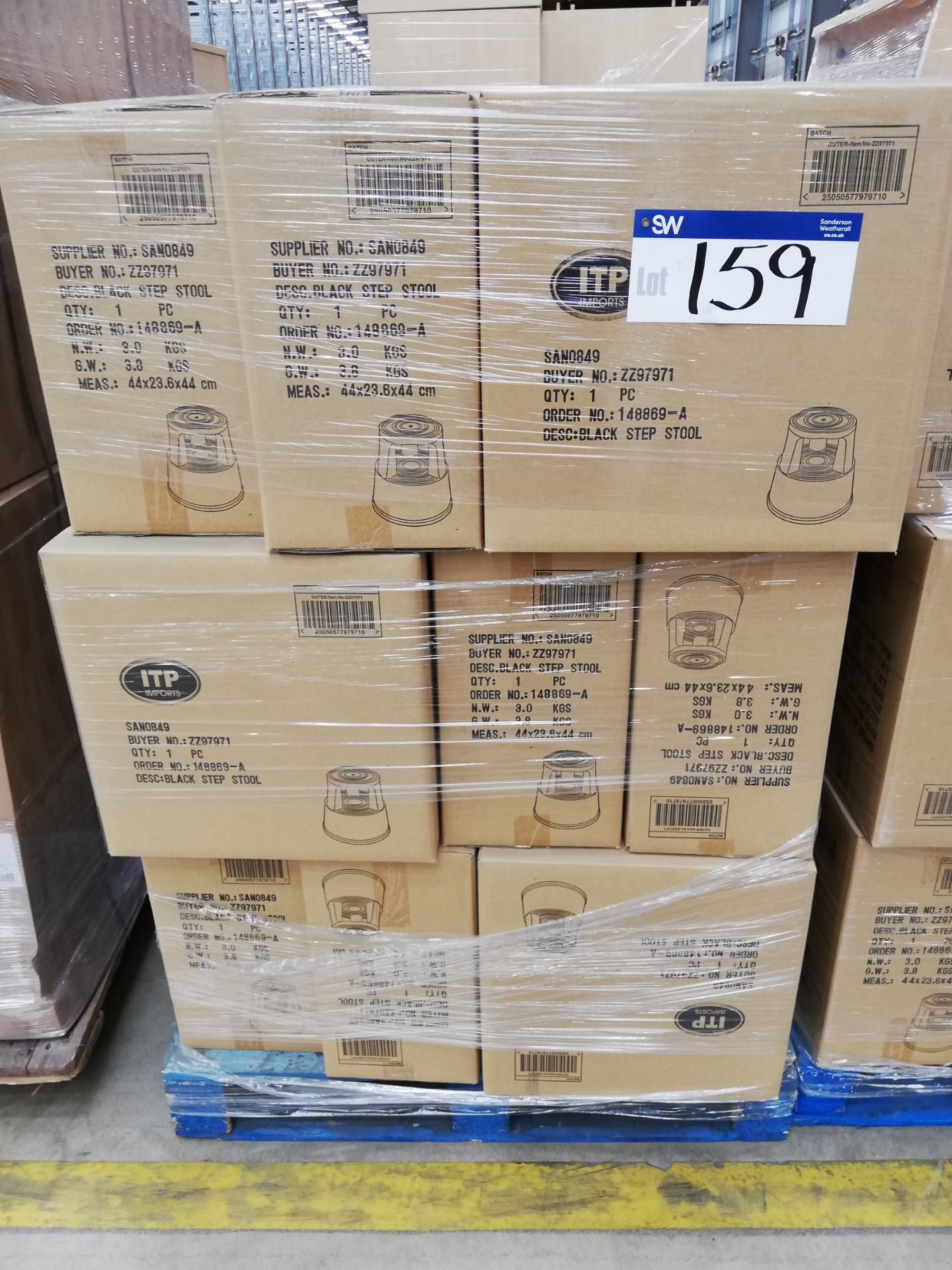 29 x ITP Black Step Stools (Boxed)