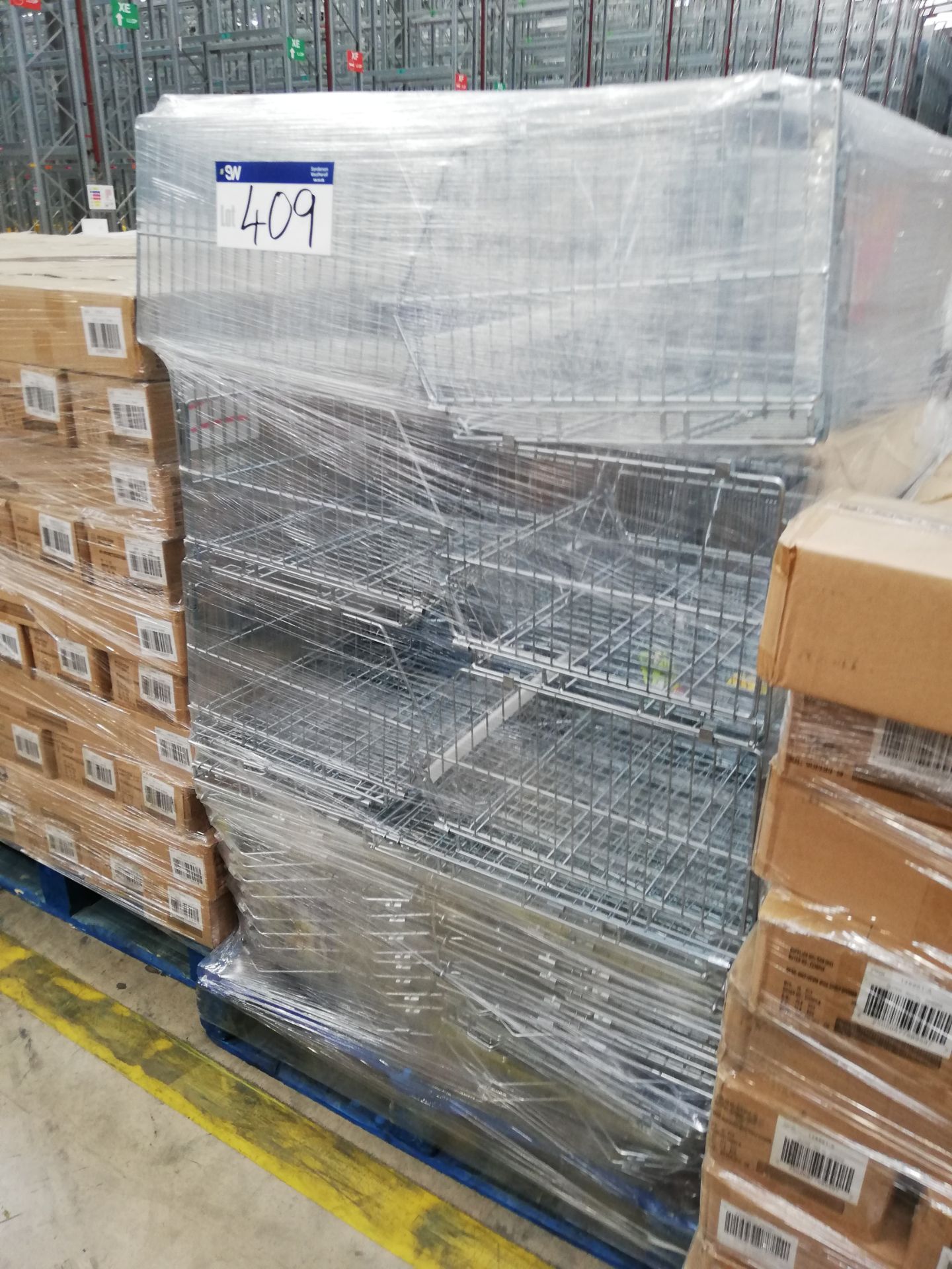 Quantity of Chrome Wire Mesh Collapsible Stacking