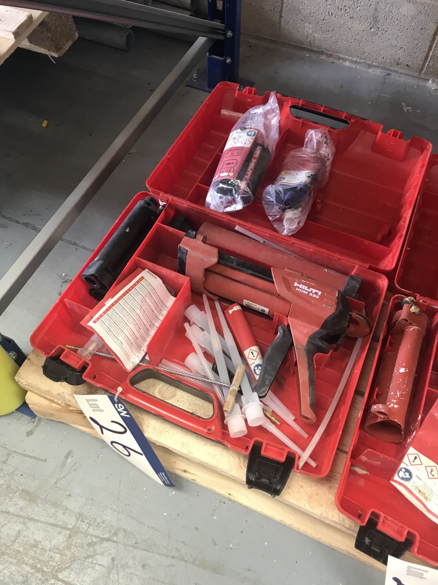 Hilti HDM330 Adhesive Anchoring System Gun, c/w hole blower, case and accessories