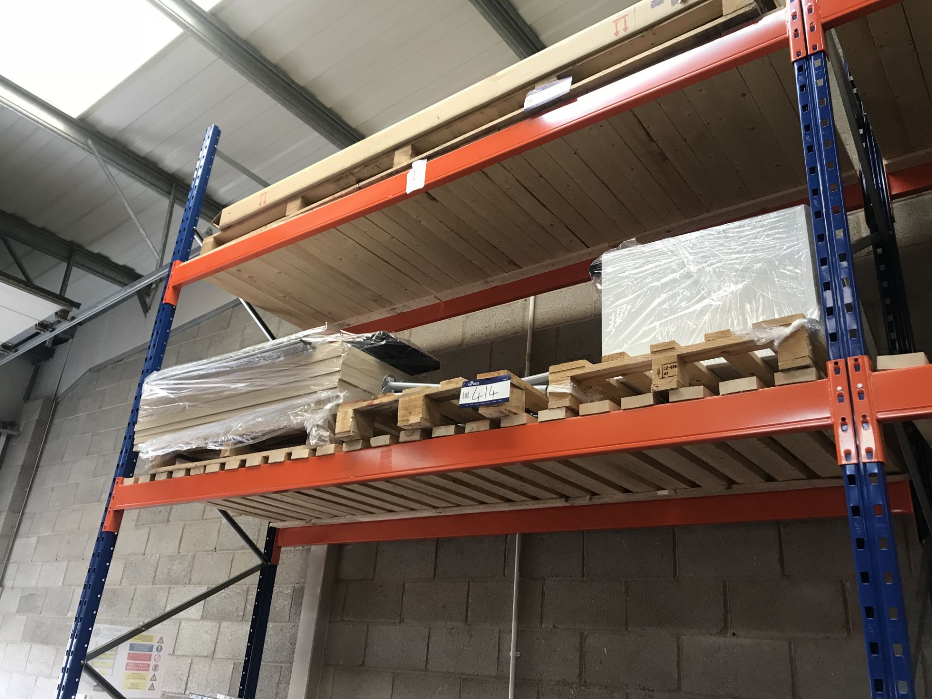 Quantity of Office Furniture on 3 pallets including Tables and Pedestals (Please note disassembled)