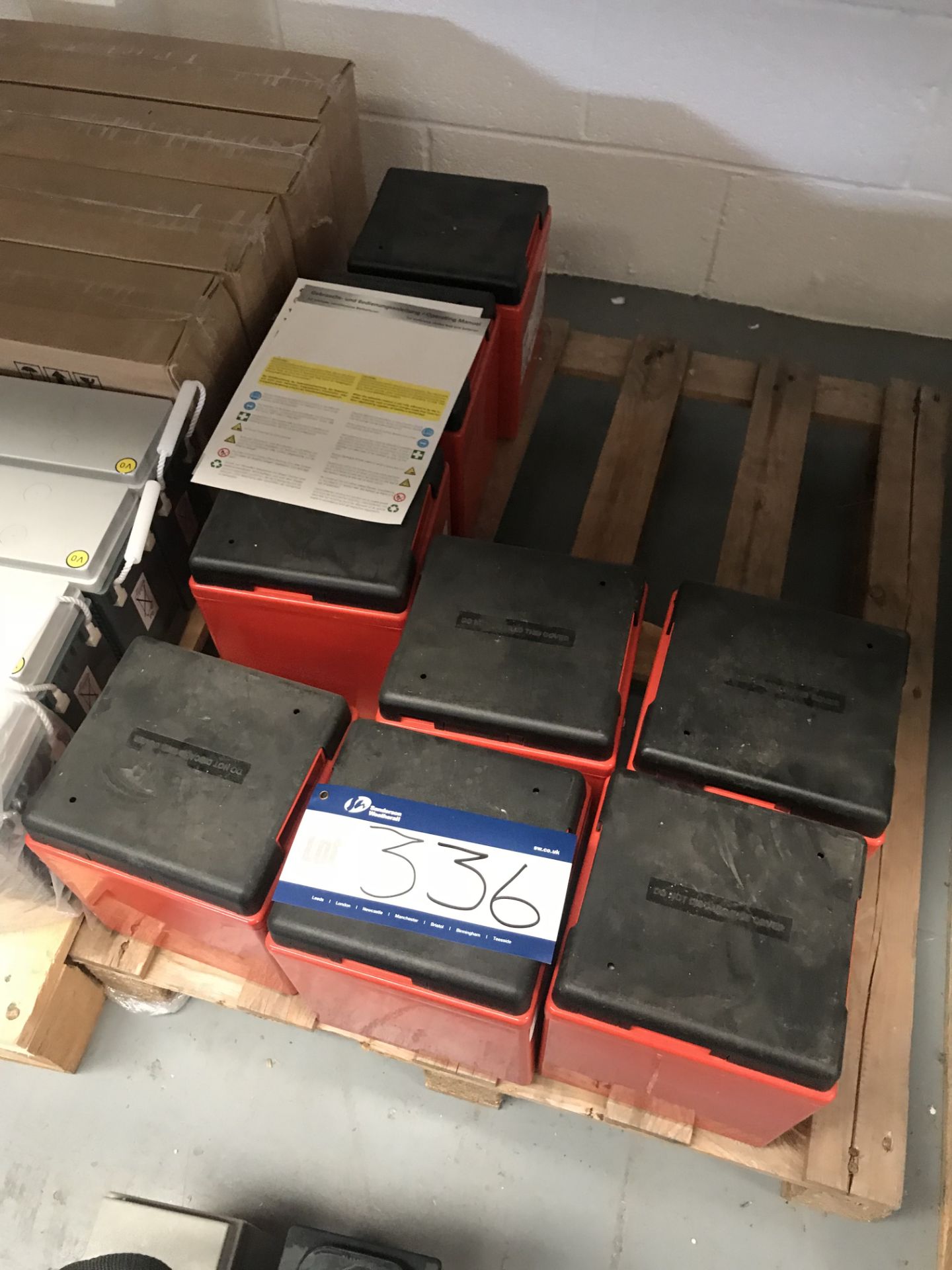 8 x Hawker SBS 110 Batteries on pallet