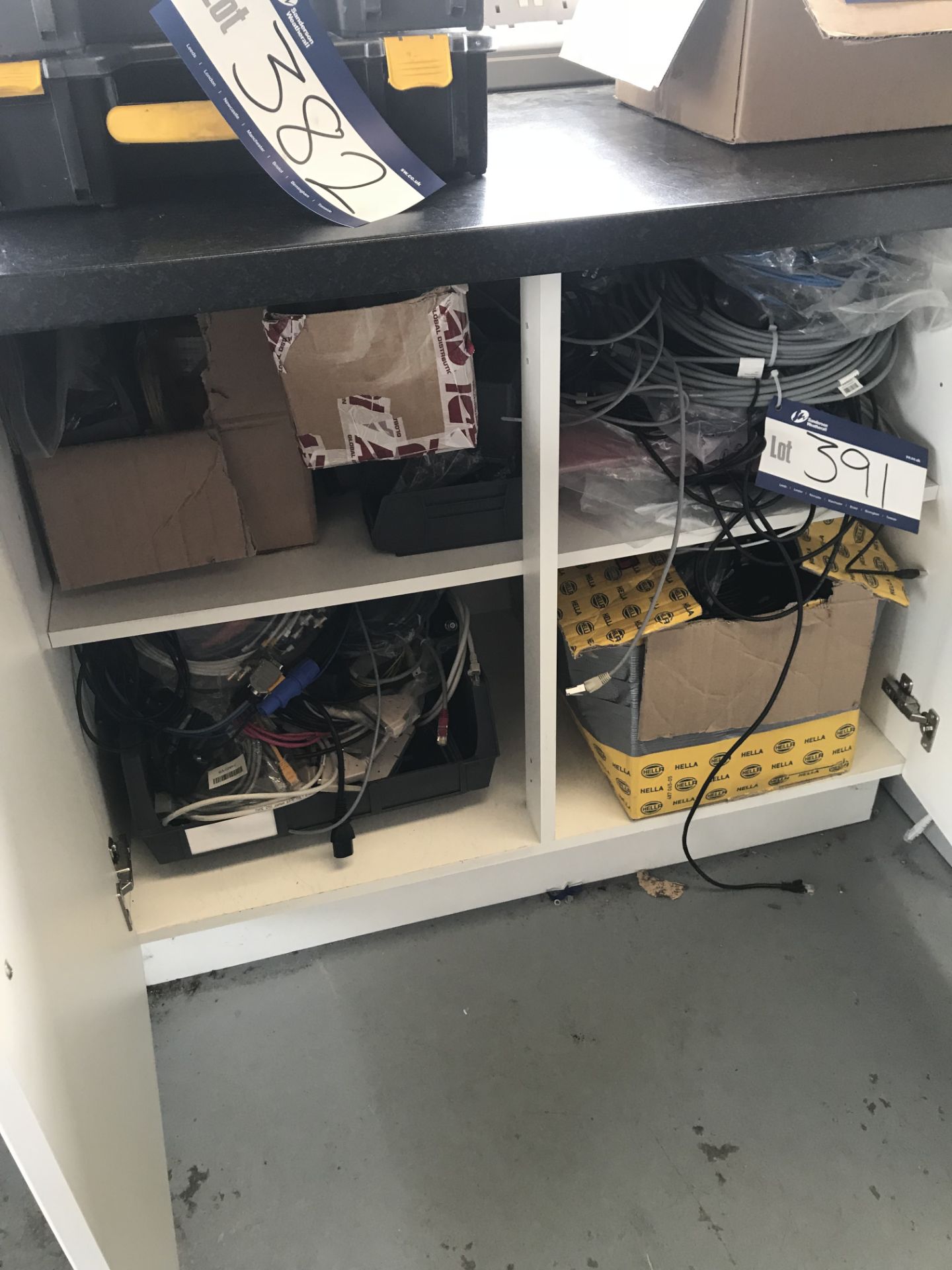 Quantity of Various Cables as set out in cupboard