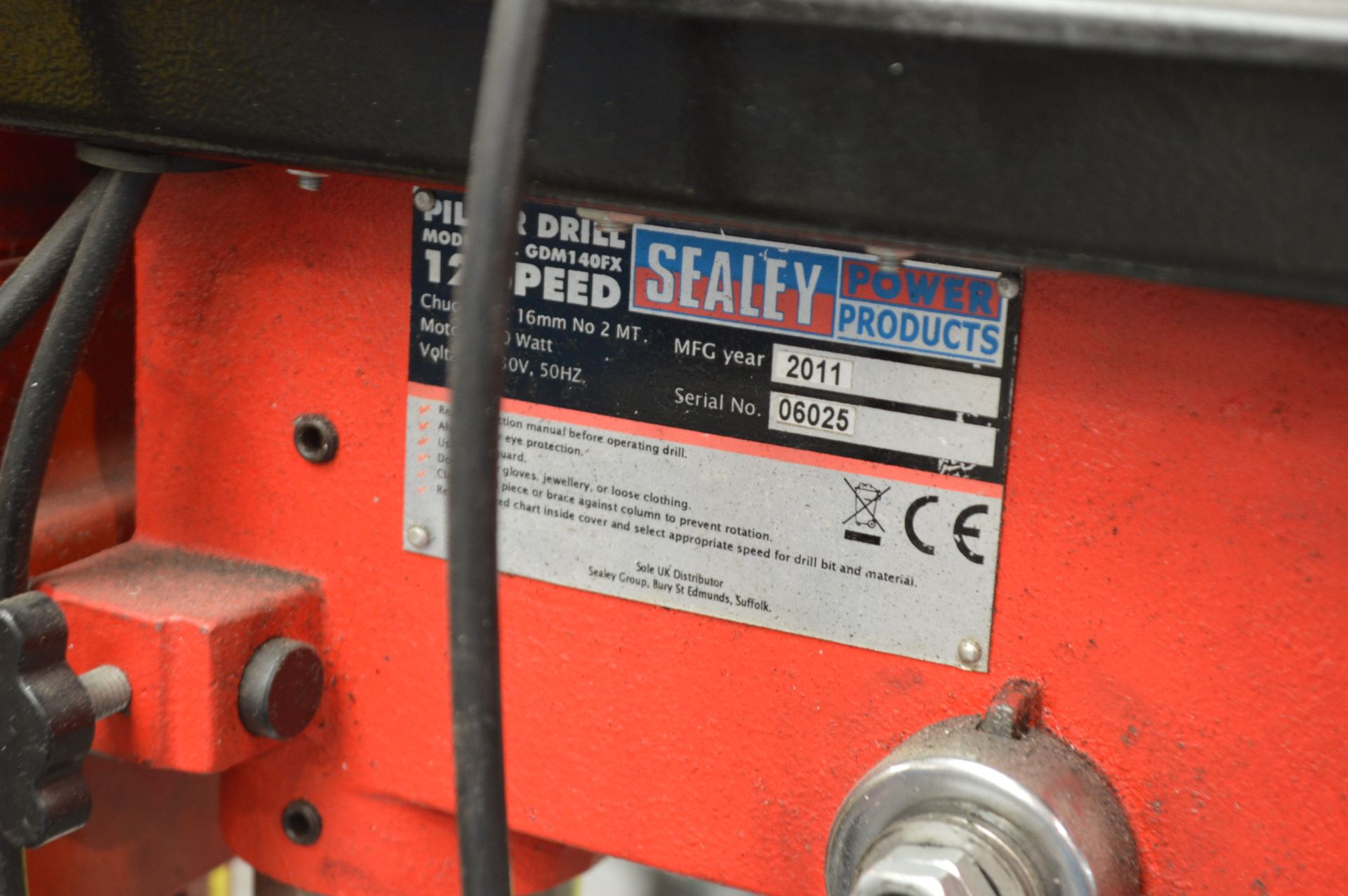 Sealey GDM 140EX 12 Speed Pillar Drill, serial no. - Image 3 of 3