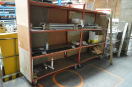 Two Bay Four-Tier Mobile Stock Rack, approx. 3m lo