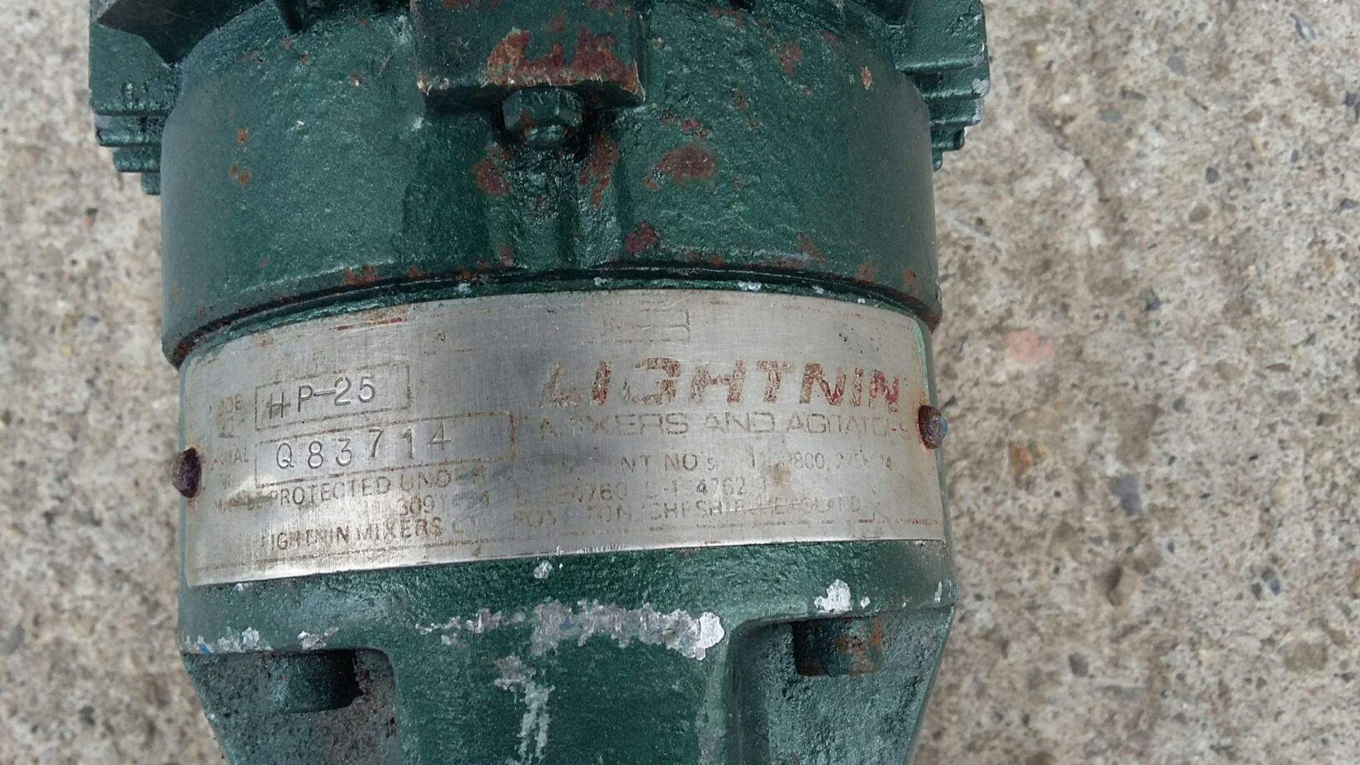 Lightnin Model P25 Drive Head Bolt, 0.25kW motor ( - Image 2 of 3