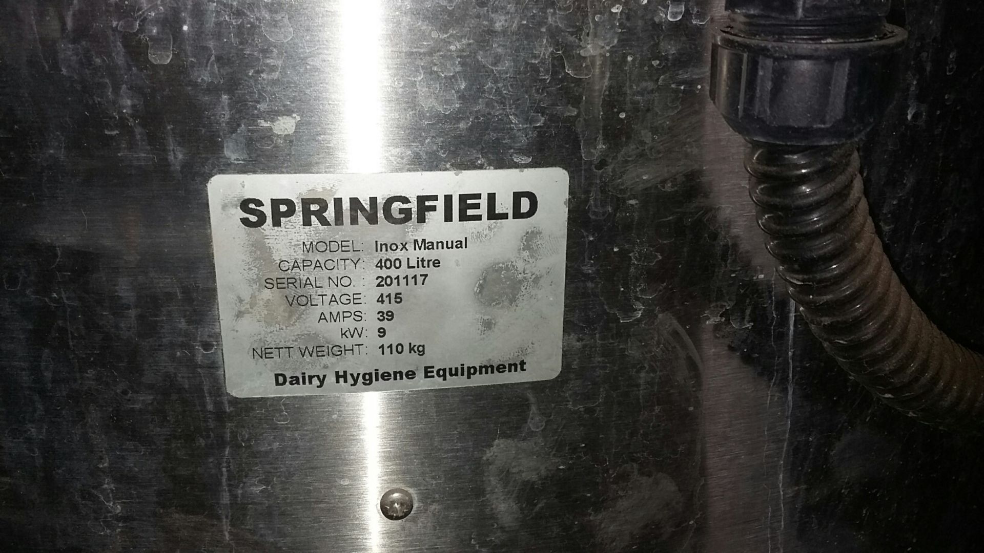 Springfield 400 Lts Stainless Steel Insulated Elec - Image 5 of 6
