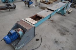 300mm Screw Conveyor, approx. 3.4m long, with gear