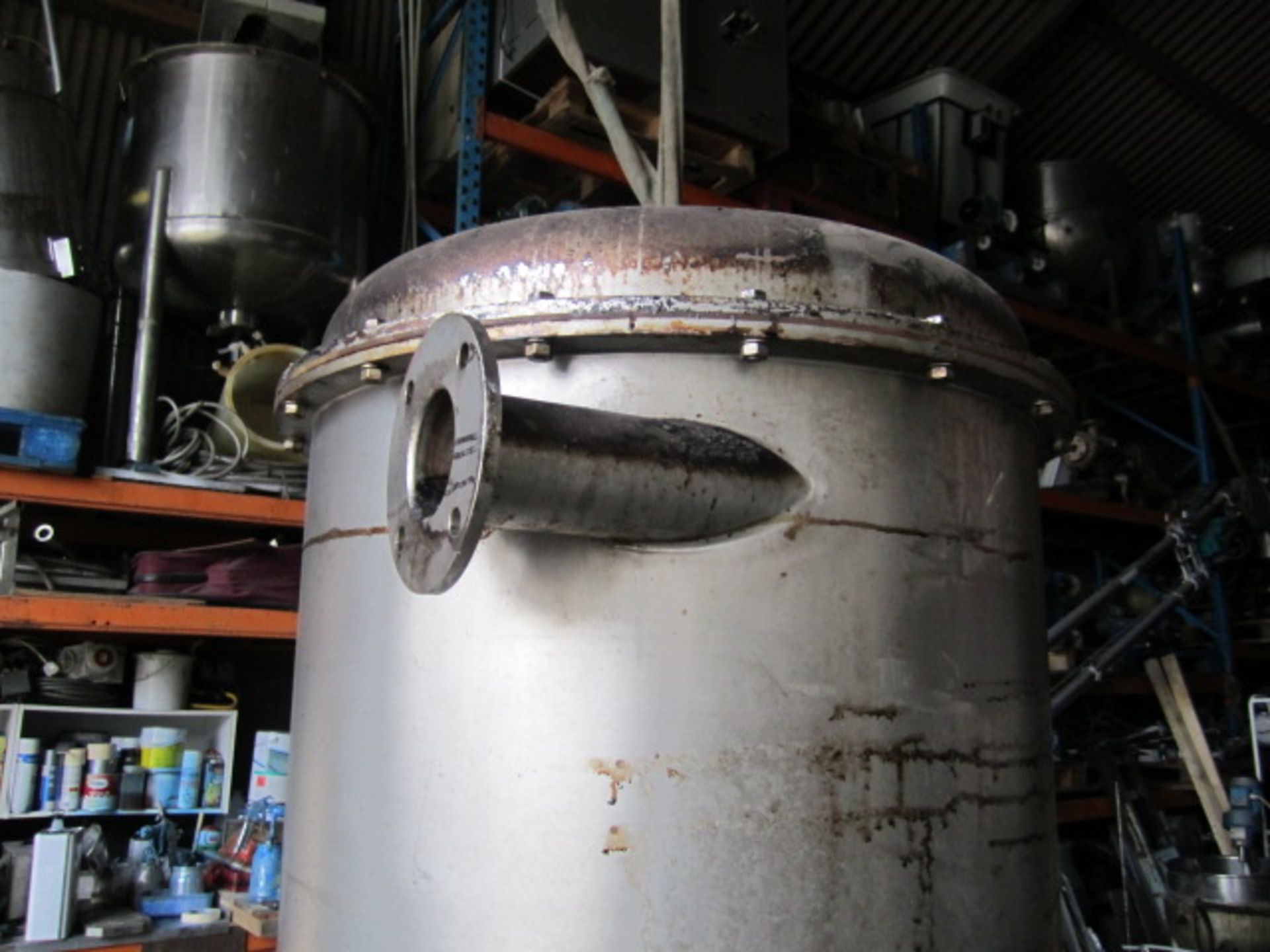 Stainless Steel Cyclone, with bolt on dished top, - Image 2 of 4