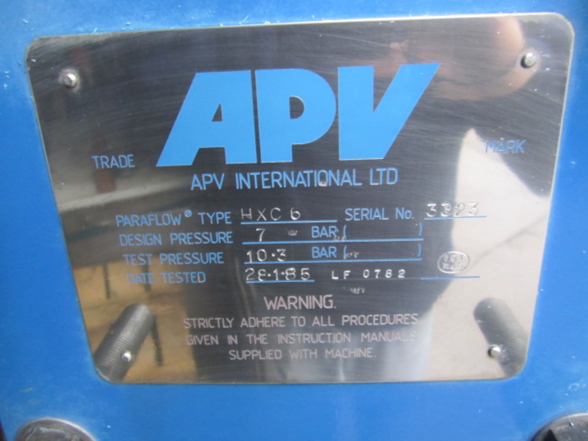 APV Plate and Frame Heat Exchanger, mild steel end - Image 2 of 4