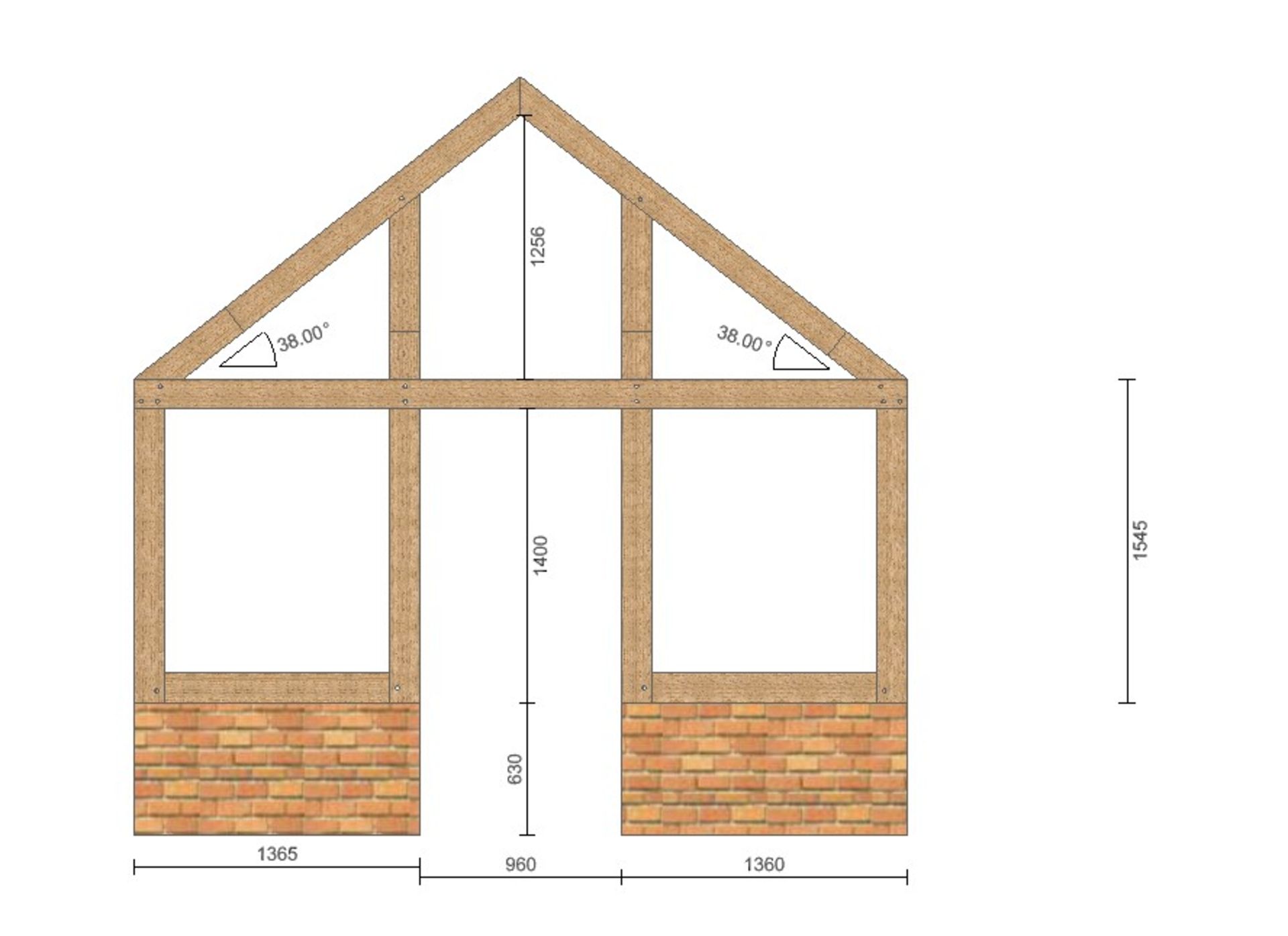 Solid Oak Porch (Please see diagram) - Image 3 of 4