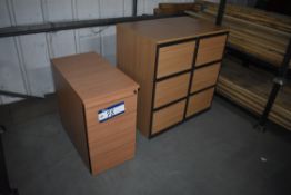 2 x Light Oak Veneered Three Drawer Filing Cabinet