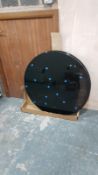 5 x Black baked painted 800mm diameter glass tops
