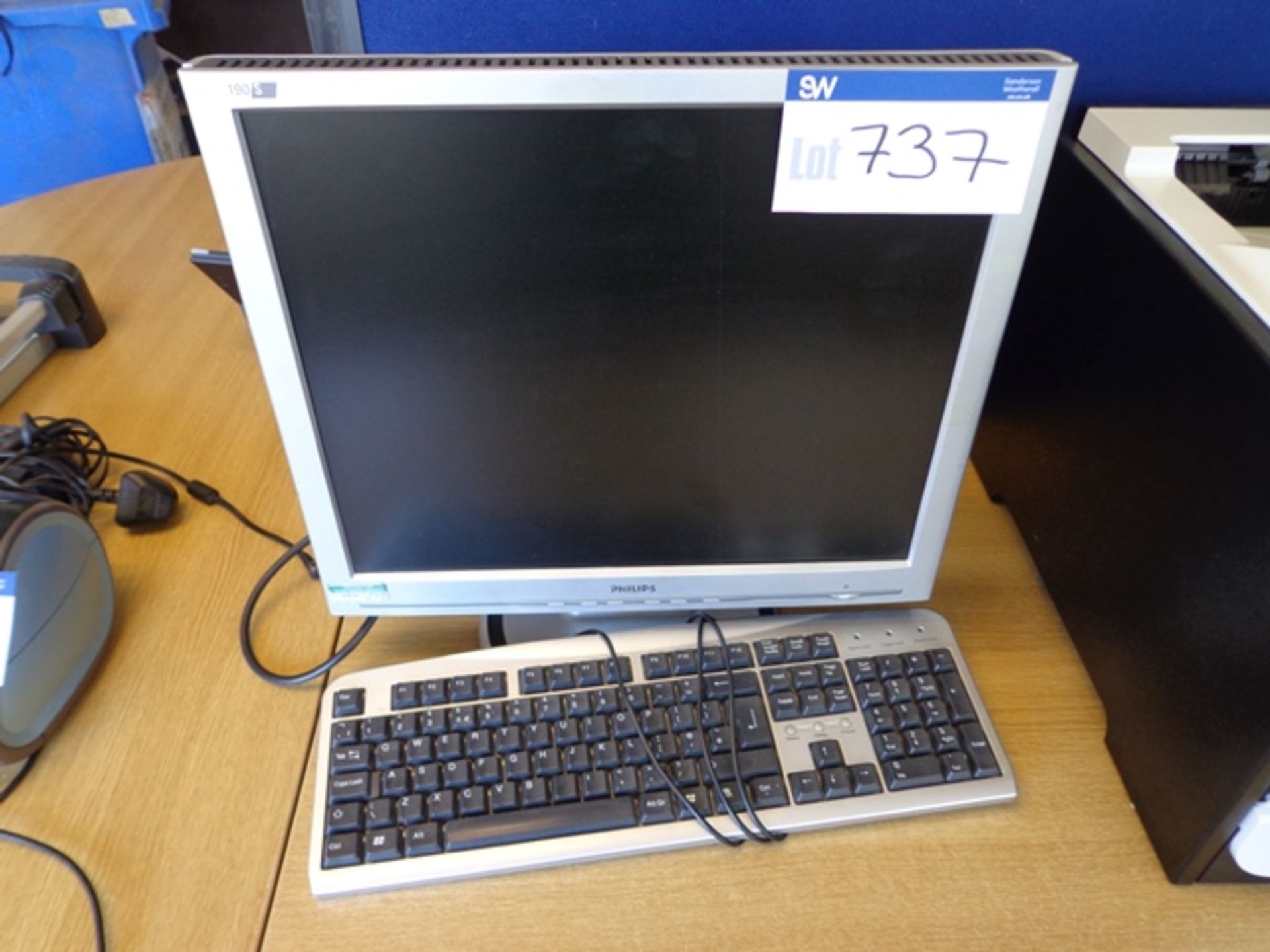 Philips 190S Flat Screen Monitor c/w Keyboard