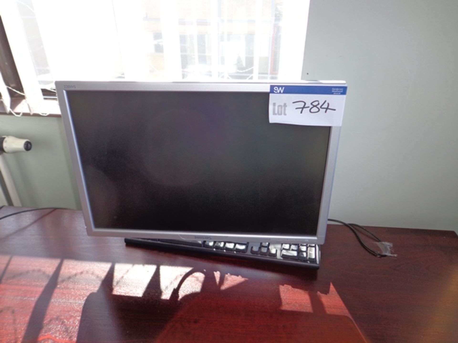 Philips 220WS Flat Screen Monitor c/w Keyboard