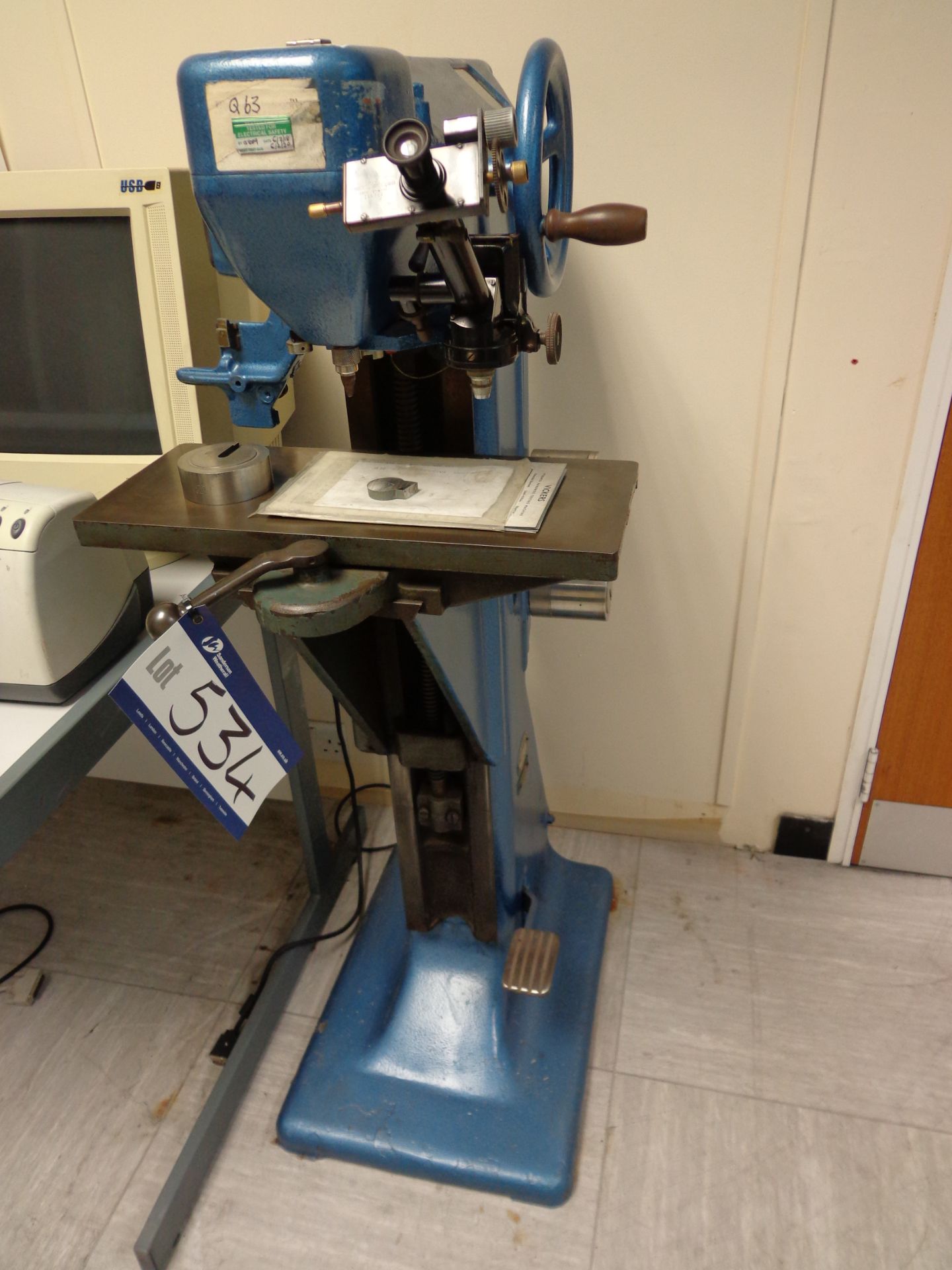 Vickers Armstrong Pyramid Hardness Testing Machine, serial number: 245848, Calibrated to April 2019