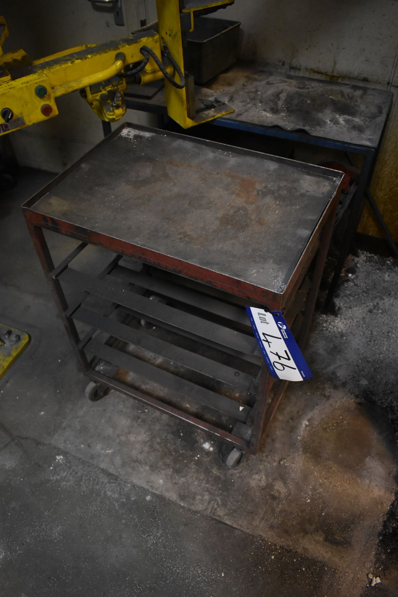 Two Steel Trolley and Steel Table