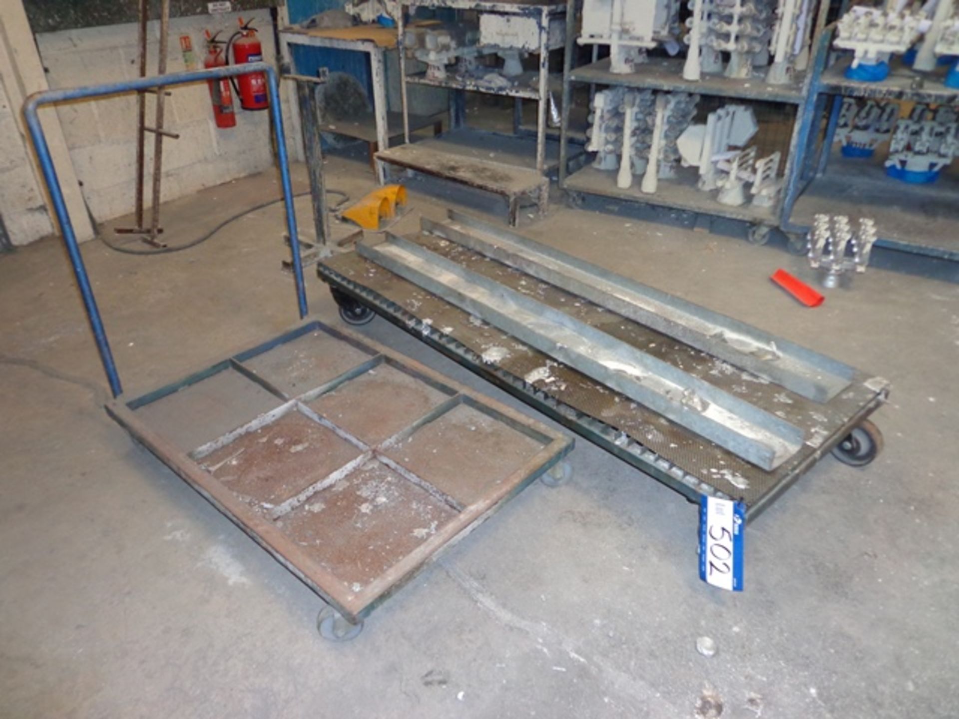 Two Mobile Steel Platform Trollies