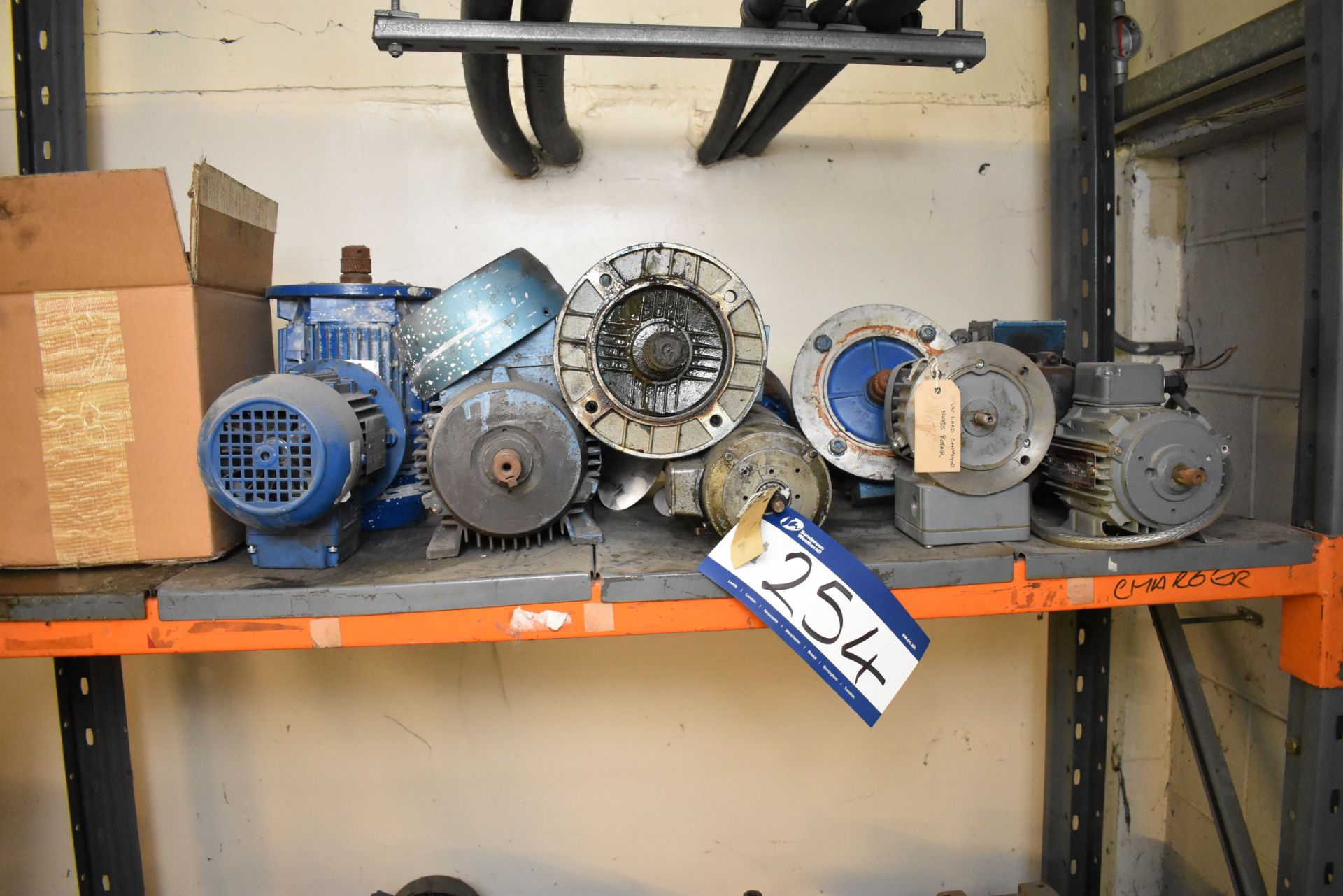 Quantity of Various Electric Motors as set out on shelf