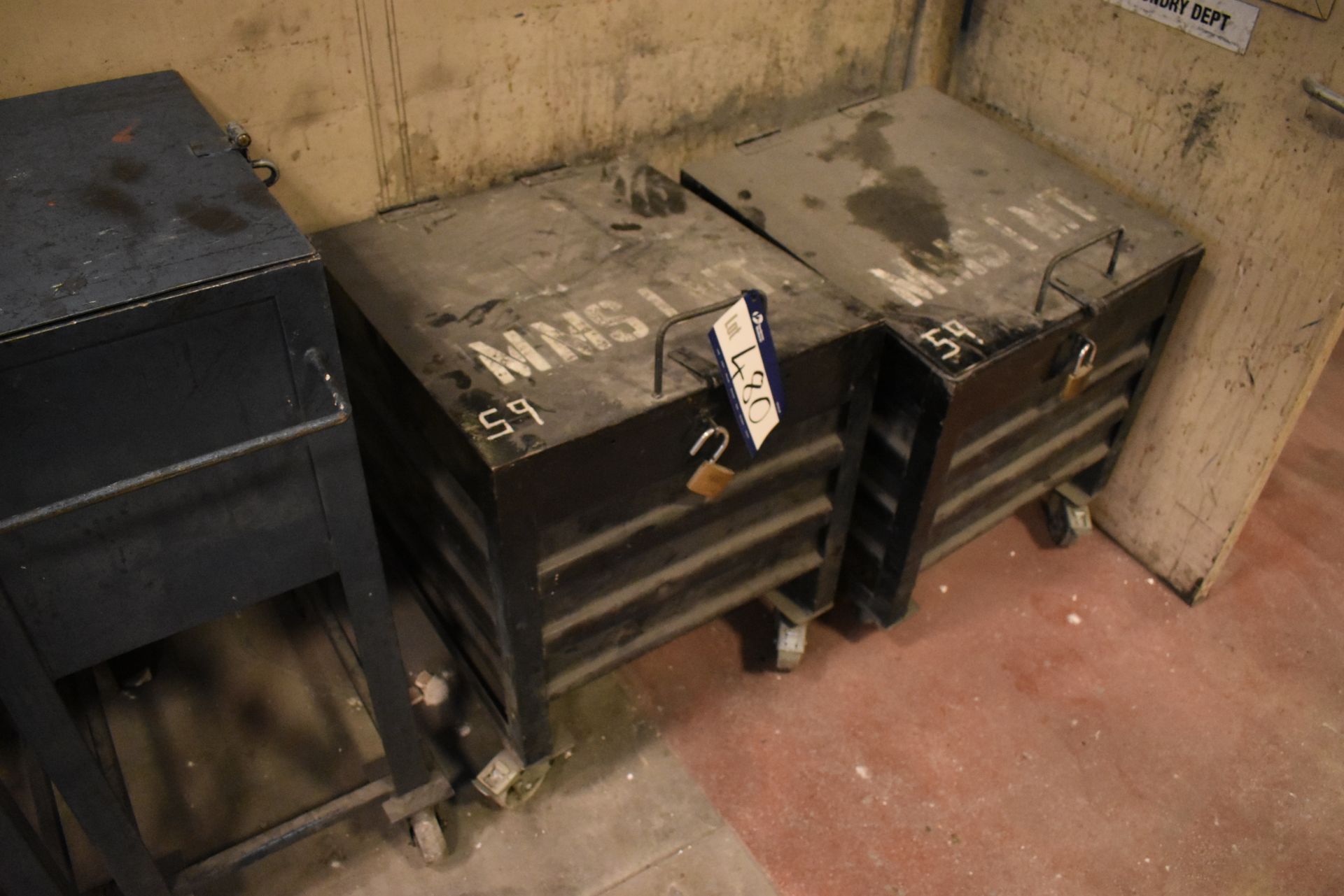 Two Mobile Steel Storage Boxes