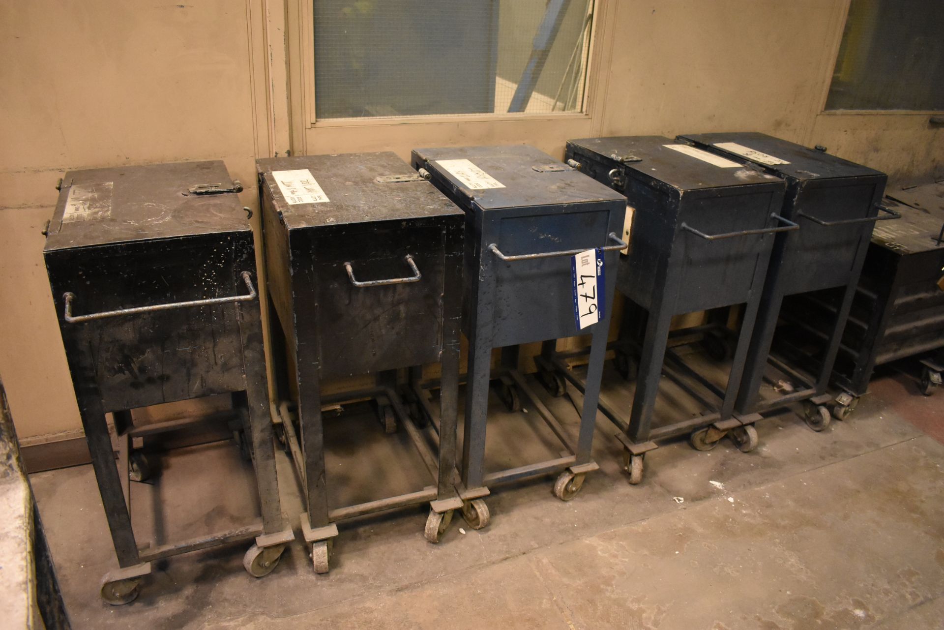 Five Mobile Steel Storage Boxes