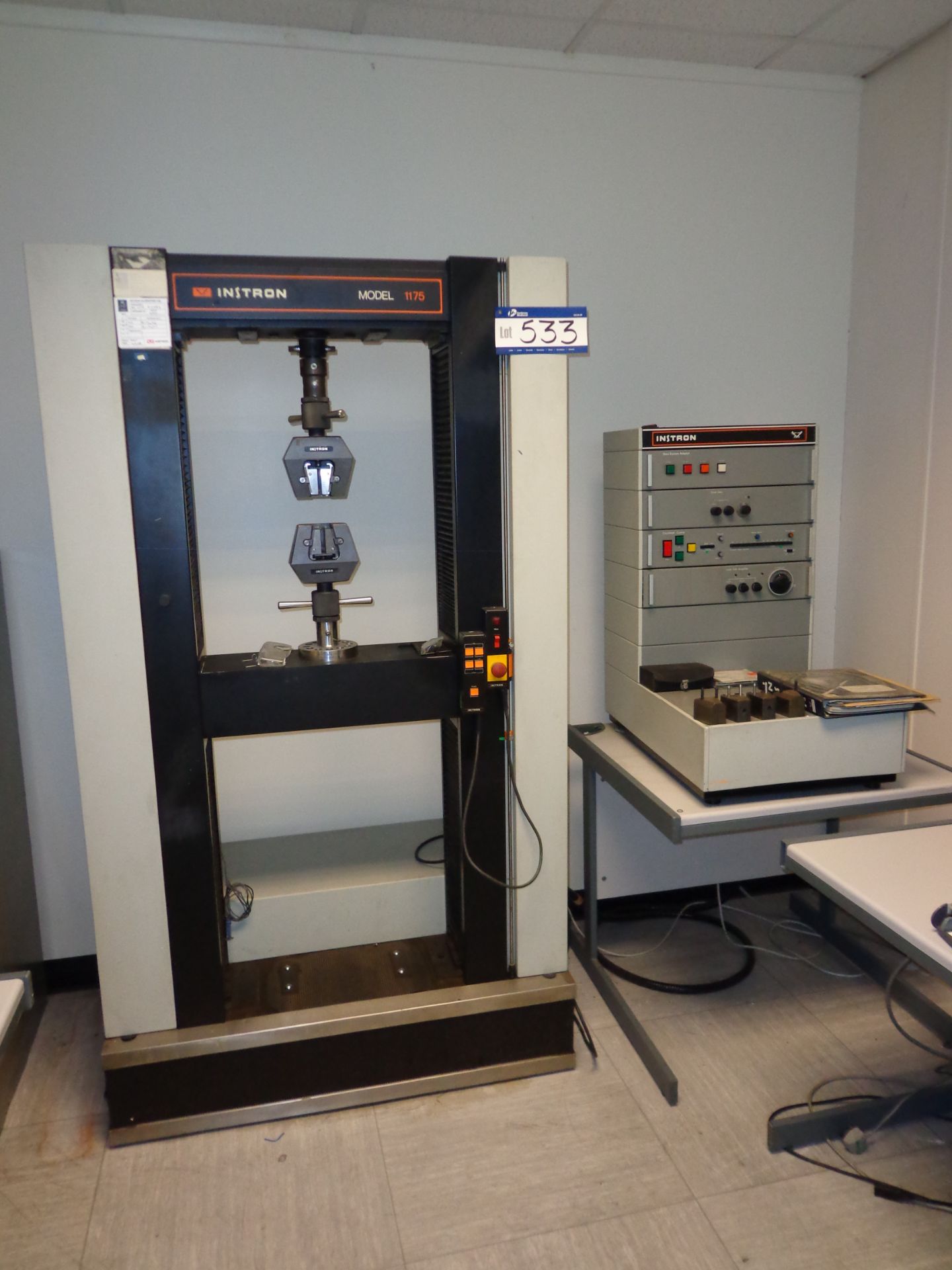 Instron Model 1175 Material Testing Machine c/w Electronic Control Console, serial number: H0583