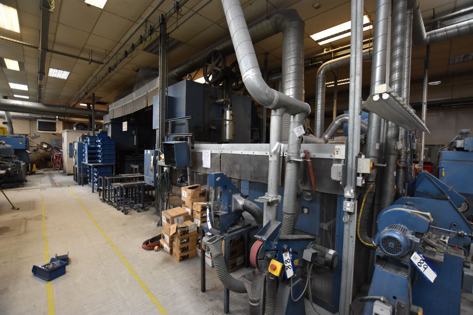 Two JLS Engineering Electric Drop Bottom Heat Treatment Ovens, Quench Tanks, 550°C max. temp., - Image 4 of 5